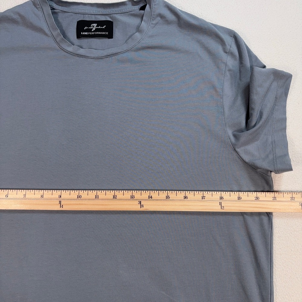 7 For All Mankind Luxe Performance T-Shirt Men's M Dusty Blue Stretch *Mark* - Picture 8 of 16
